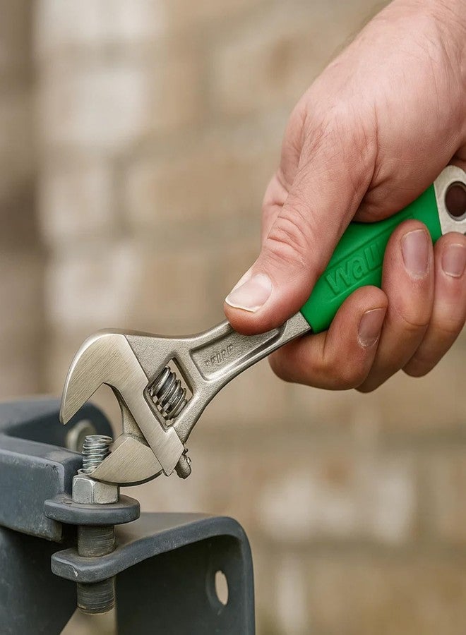 وولف مفتاح ربط قابل للتعديل من وولف مقاس 8 بوصات | مفتاح ربط شديد التحمل مصنوع من سبائك فولاذية مع ضبط سلس للبرغي | أداة يدوية أحادية الجانب بمقبض مريح | مُقسّى بالكامل لمزيد من القوة والمتانة - Image 2